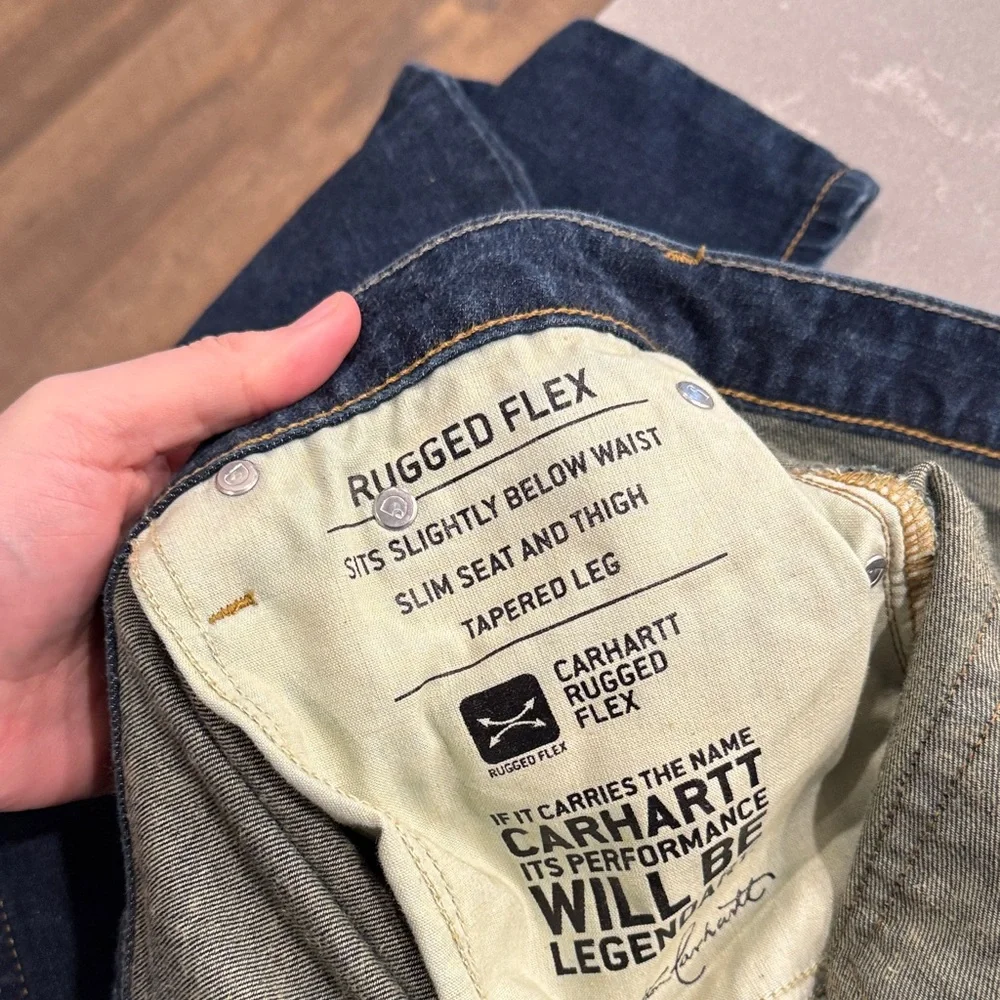 42x34 Carhartt Men’s Dark Blue Straight-Leg Jeans